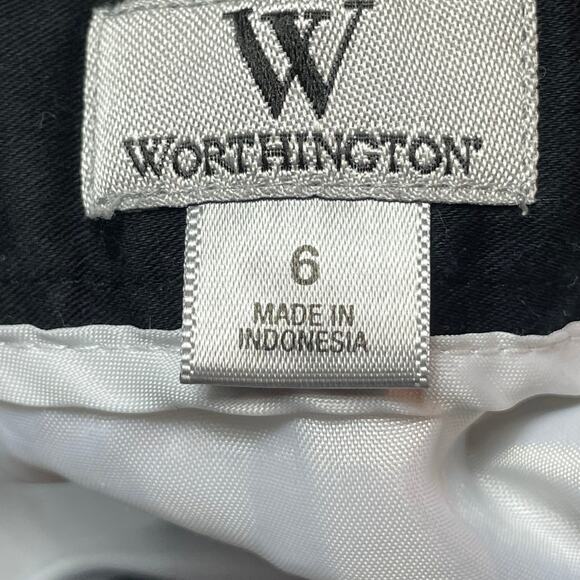 Worthington Black and White Skirt Women's Size 6 Cotton Outer Polyester Lined - Picture 5 of 7